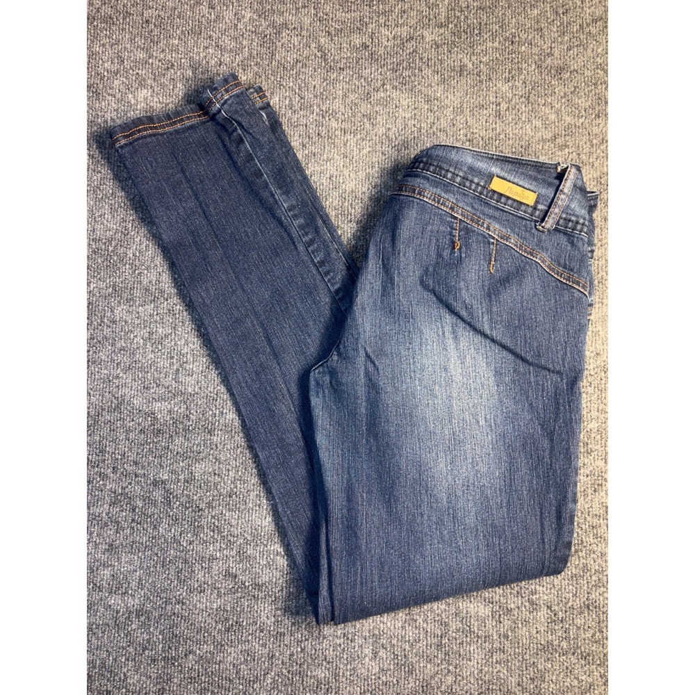 Papaya Skinny Jeans Womens 9 Blue Denim Stretch Comfort Low Rise 3 Button Fly
